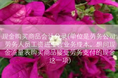 现金购买商品会计分录(单位是劳务公司。劳务人员工资进主营业务成本，想问现金流量表购买商品接受劳务支付的现金这一项)