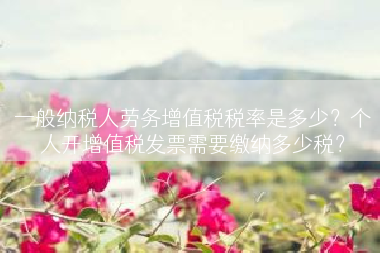一般纳税人劳务增值税税率是多少？个人开增值税发票需要缴纳多少税？