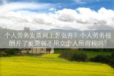 个人劳务发票网上怎么开？个人劳务报酬开了发票就不用交个人所得税吗？