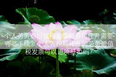 个人劳务费增值税发票税务局代开需要哪些手续？个人去税局代开的劳务增值税发票可以进项抵扣吗？