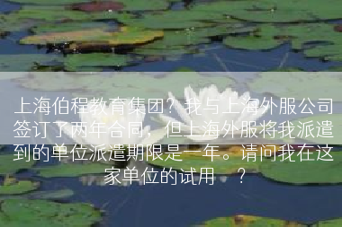 上海伯程教育集团？我与上海外服公司签订了两年合同，但上海外服将我派遣到的单位派遣期限是一年。请问我在这家单位的试用	</div>
				<div class=