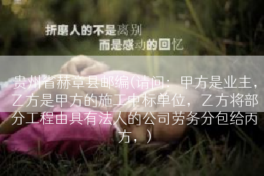 贵州省赫章县邮编(请问：甲方是业主，乙方是甲方的施工中标单位，乙方将部分工程由具有法人的公司劳务分包给丙方，)