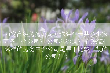西安高级劳务公司（珠海有一共多少家劳务中介公司？ 公司名称是？ 在珠海什么样的劳务中介公司是属于比较正规的公司？）