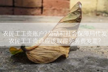 农民工工资账户?劳动和社会保障局代发农民工工资谁应该取得劳务费发票?