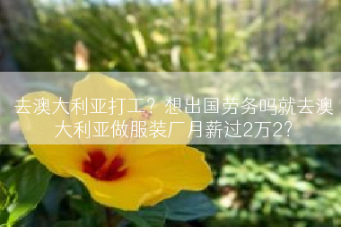 去澳大利亚打工？想出国劳务吗就去澳大利亚做服装厂月薪过2万2？
