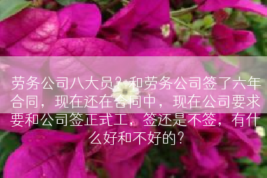劳务公司八大员？和劳务公司签了六年合同，现在还在合同中，现在公司要求要和公司签正式工，签还是不签，有什么好和不好的？
