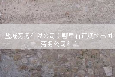 盐城劳务有限公司（哪里有正规的出国劳务公司？）