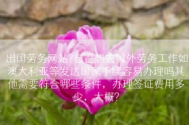 出国劳务网站?自己想去国外劳务工作如澳大利亚等发达国家手续容易办理吗其他需要符合哪些条件，办理签证费用多少，大概?