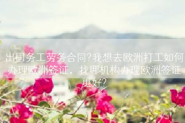 出国务工劳务合同?我想去欧洲打工如何办理欧洲签证，找哪机构办理欧洲签证更好?