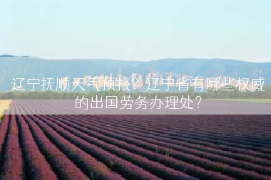辽宁抚顺天气预报？辽宁省有哪些权威的出国劳务办理处？