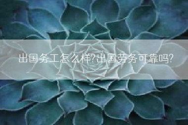 出国务工怎么样?出国劳务可靠吗?