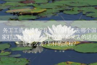 务工工资表模板?我想出国打工去哪个国家打工比较好,工资比较高?如果去的话应该怎么去?怎样的流程?