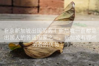 北京新加坡出国劳务（新加坡一直都是出国人的首选国家之一，新加坡有哪些劳务的优势？）