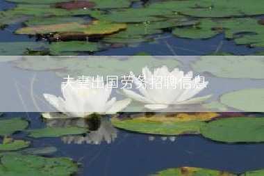 夫妻出国劳务招聘信息