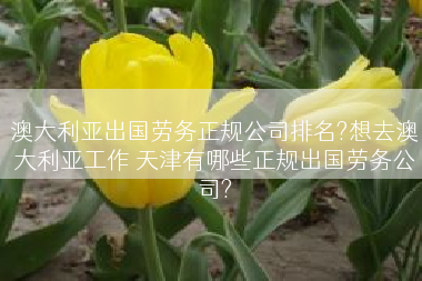 澳大利亚出国劳务正规公司排名?想去澳大利亚工作 天津有哪些正规出国劳务公司?