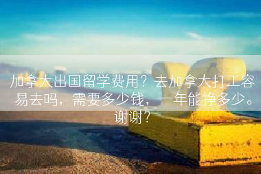 加拿大出国留学费用？去加拿大打工容易去吗，需要多少钱，一年能挣多少。谢谢？