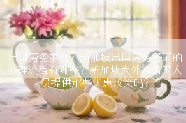 出国劳务中介？新加坡出国劳务签证的办理流程有哪些？新加坡为外来务工人员提供那些优惠政策吗？