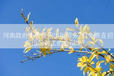 河南政府免费直招出国劳务?有免费直招出国务工的公司吗?