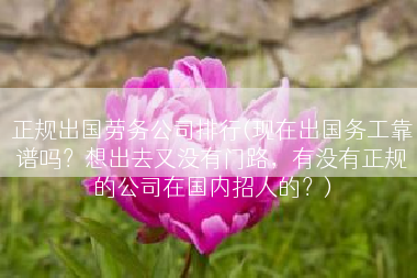 正规出国劳务公司排行(现在出国务工靠谱吗？想出去又没有门路，有没有正规的公司在国内招人的？)