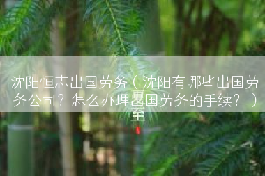沈阳恒志出国劳务（沈阳有哪些出国劳务公司？怎么办理出国劳务的手续？）