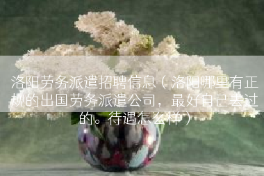 洛阳劳务派遣招聘信息（洛阳哪里有正规的出国劳务派遣公司，最好自己去过的。待遇怎么样）