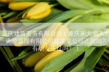 重庆建筑劳务有限公司（重庆新大渝人力资源管理有限公司这家是公司正规吗？有朋友去过吗？）