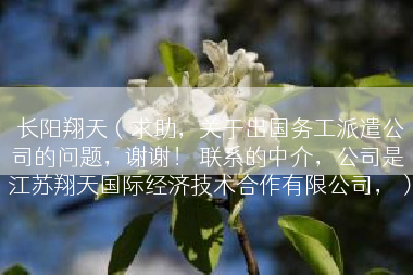 长阳翔天（求助，关于出国务工派遣公司的问题，谢谢！ 联系的中介，公司是 江苏翔天国际经济技术合作有限公司，）