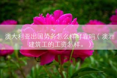 澳大利亚出国劳务怎么样可靠吗（澳洲建筑工的工资怎样。）