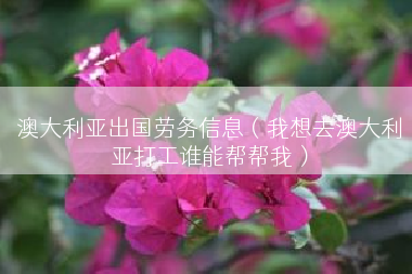 澳大利亚出国劳务信息（我想去澳大利亚打工谁能帮帮我）