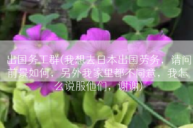 出国务工群(我想去日本出国劳务，请问前景如何，另外我家里都不同意，我怎么说服他们，谢谢)