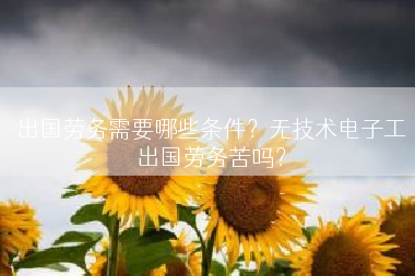出国劳务需要哪些条件？无技术电子工出国劳务苦吗？