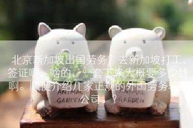 北京新加坡出国劳务？去新加坡打工，签证啊，啥的，一套下来大概要多少钱啊。顺便介绍几家正规的外国劳务输出公司。？