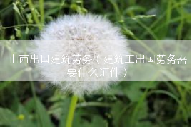 山西出国建筑劳务（建筑工出国劳务需要什么证件）