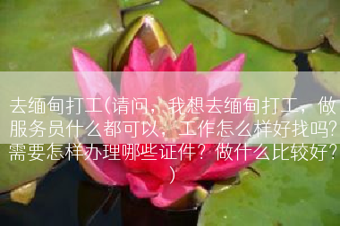去缅甸打工(请问，我想去缅甸打工，做服务员什么都可以，工作怎么样好找吗?需要怎样办理哪些证件？做什么比较好？)