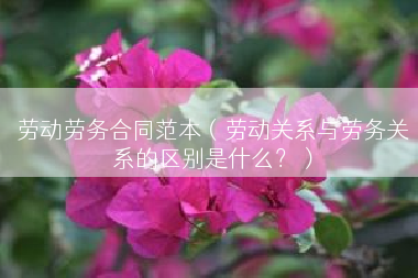 劳动劳务合同范本（劳动关系与劳务关系的区别是什么？）