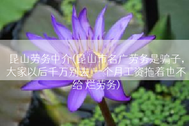 昆山劳务中介(昆山市名广劳务是骗子，大家以后千万别去 一个月工资拖着也不给 烂劳务)