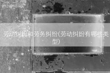 劳动纠纷和劳务纠纷(劳动纠纷有哪些类型)