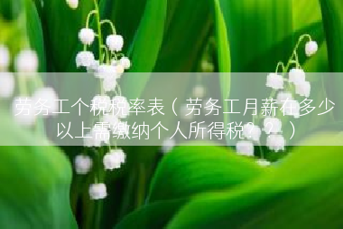 劳务工个税税率表（劳务工月薪在多少以上需缴纳个人所得税？？）