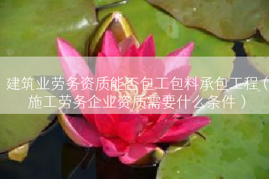 建筑业劳务资质能否包工包料承包工程（施工劳务企业资质需要什么条件）