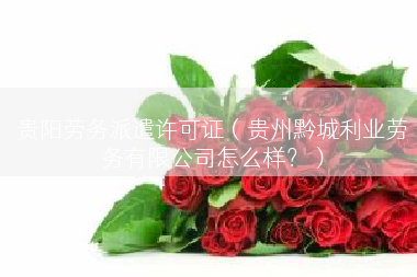 贵阳劳务派遣许可证（贵州黔城利业劳务有限公司怎么样？）