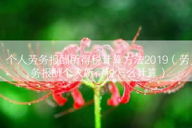 个人劳务报酬所得税计算方法2019（劳务报酬个人所得税怎么计算）