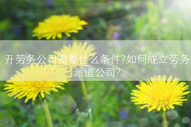 开劳务公司需要什么条件?如何成立劳务派遣公司?