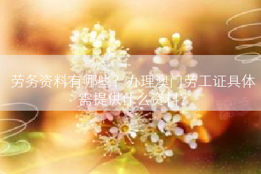 劳务资料有哪些？办理澳门劳工证具体需提供什么资料？