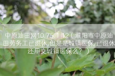 中原油田网10.75.1.12（濮阳市中原油田劳务工已退休,但是是城镇医保,已退休还用交城镇医保么？）