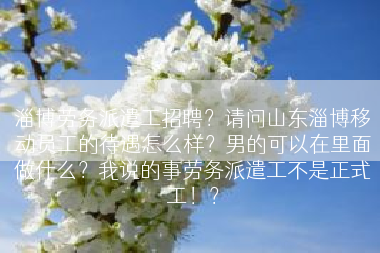 淄博劳务派遣工招聘？请问山东淄博移动员工的待遇怎么样？男的可以在里面做什么？我说的事劳务派遣工不是正式工！？