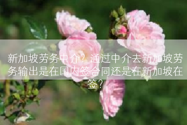 新加坡劳务中介？通过中介去新加坡劳务输出是在国内签合同还是在新加坡在签？