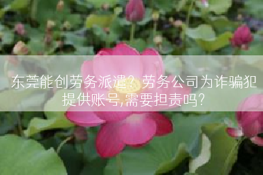 东莞能创劳务派遣？劳务公司为诈骗犯提供账号,需要担责吗？