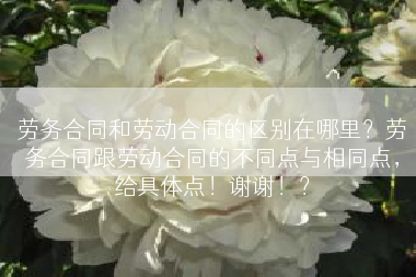 劳务合同和劳动合同的区别在哪里？劳务合同跟劳动合同的不同点与相同点，给具体点！谢谢！？