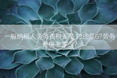 一般纳税人劳务费税率是13还是6?劳务费税率多少?