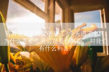劳务公司怎样文明施工?今天进了个厂，为什么要和劳务公司签合同啊， 对我们有什么利害?